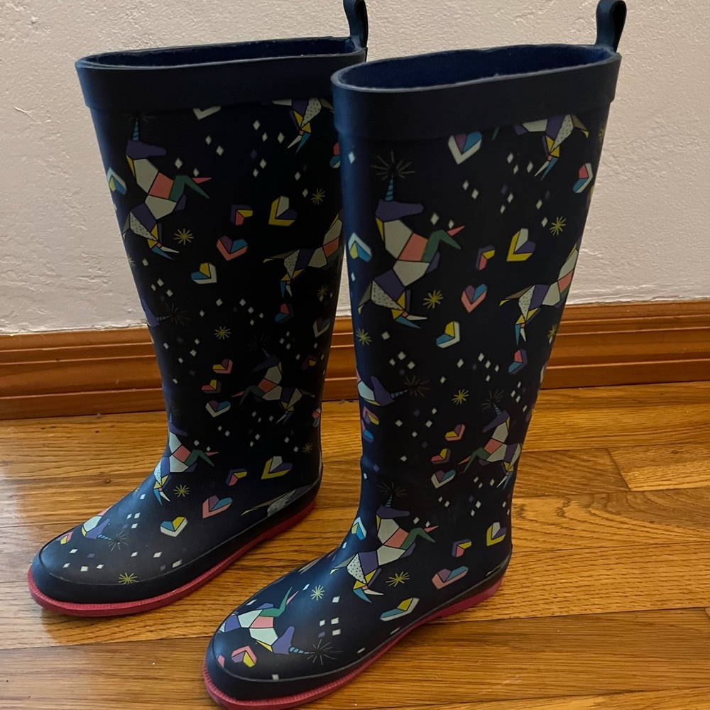 Blue Unicorn Rain Boots- Girls Size 13!!!